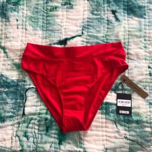 Reformation NEW Kona Bikini Bottom-Cherry size XL